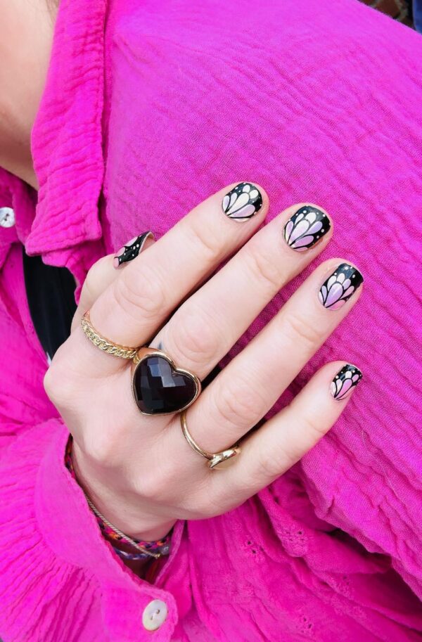 Black Butterfly gel nail wrap