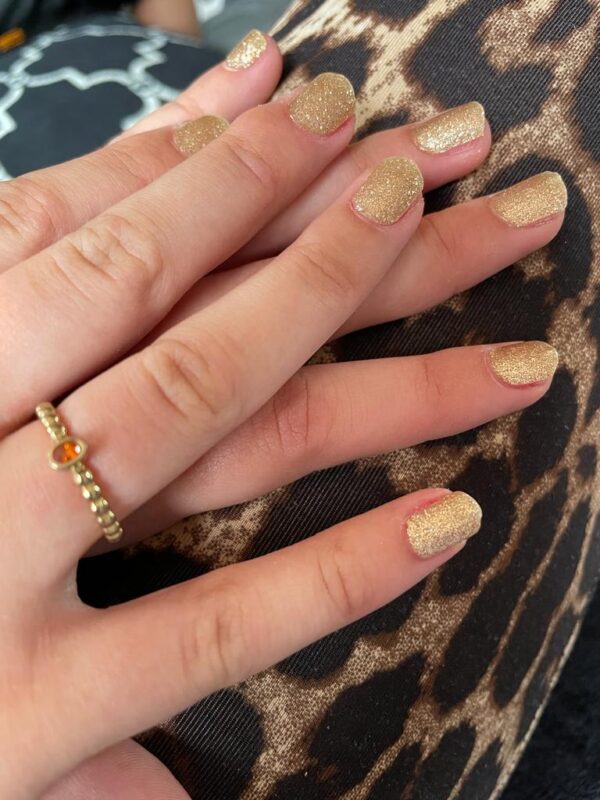 Golden Aura gel nail wrap